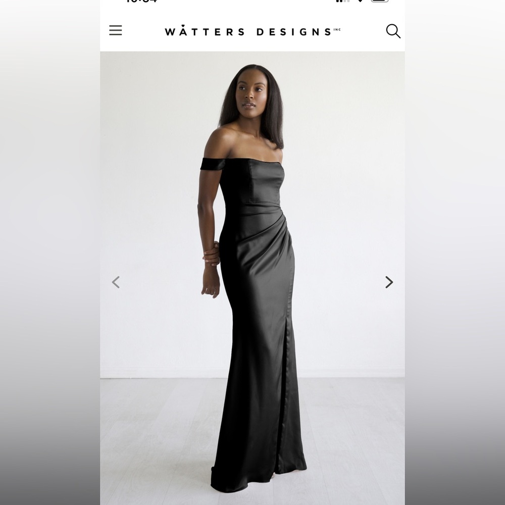 Watters Bridesmaid dress - off the shoulder, black, size S